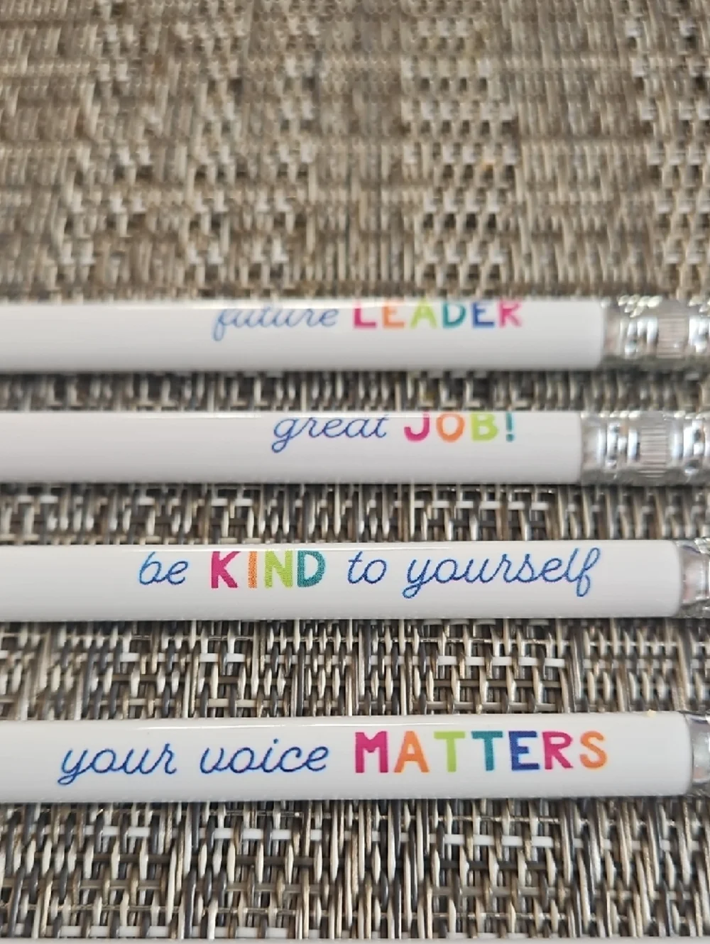 White Inspirational Message Pencils - Multipack